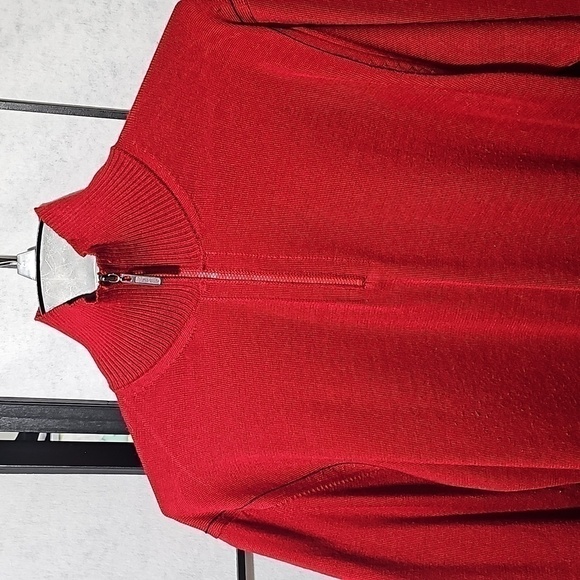 Luciano Visconti Red 1/4 Zip Pullover Sweater Size Large - Picture 3 of 7